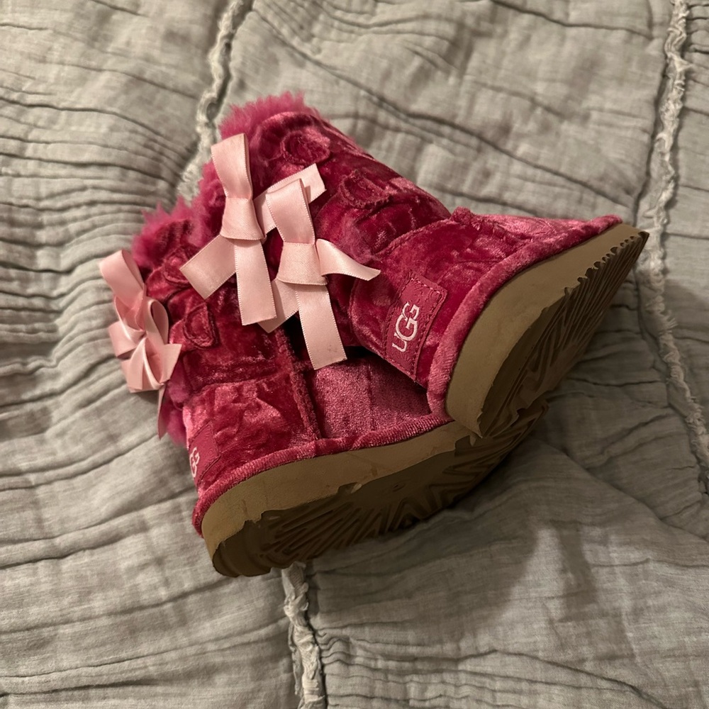 UGG Fuchsia Toddler Boots with Pink Bows